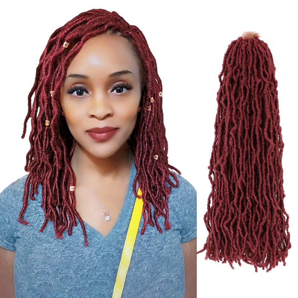 Wholesale14"Goddess Faux Locs Pre-Looped Braiding Hair Natural Synthetic Braids Soft Locs Nu Locs Crochet Hair for Black Women