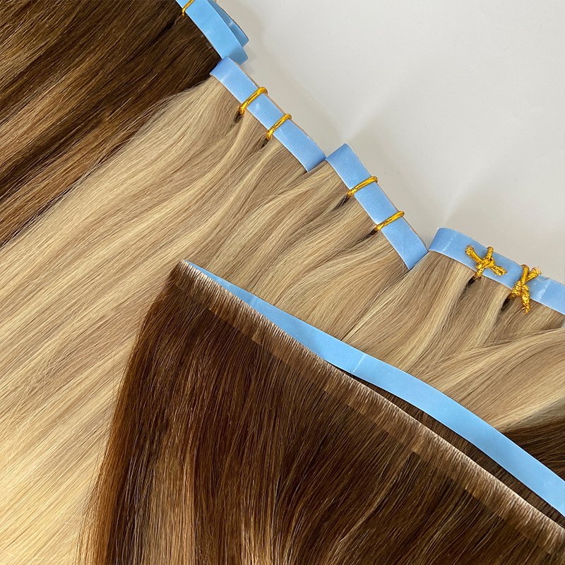 100% Human Hair Invisible Tape In Hair Extensions Long Weft Tape Double Drawn Hair Extensions