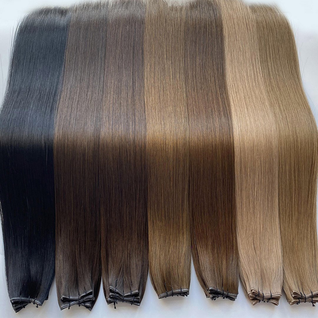 2024 New Weft Popular Seamless Remy Genius Hair Hand Tied Weft Invisible Human Hair Extensions