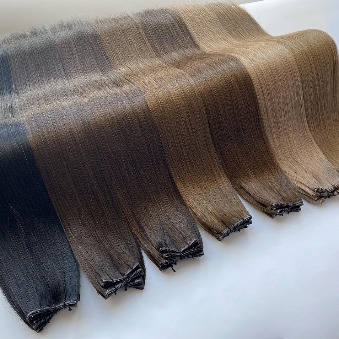 2024 New Weft Popular Seamless Remy Genius Hair Hand Tied Weft Invisible Human Hair Extensions