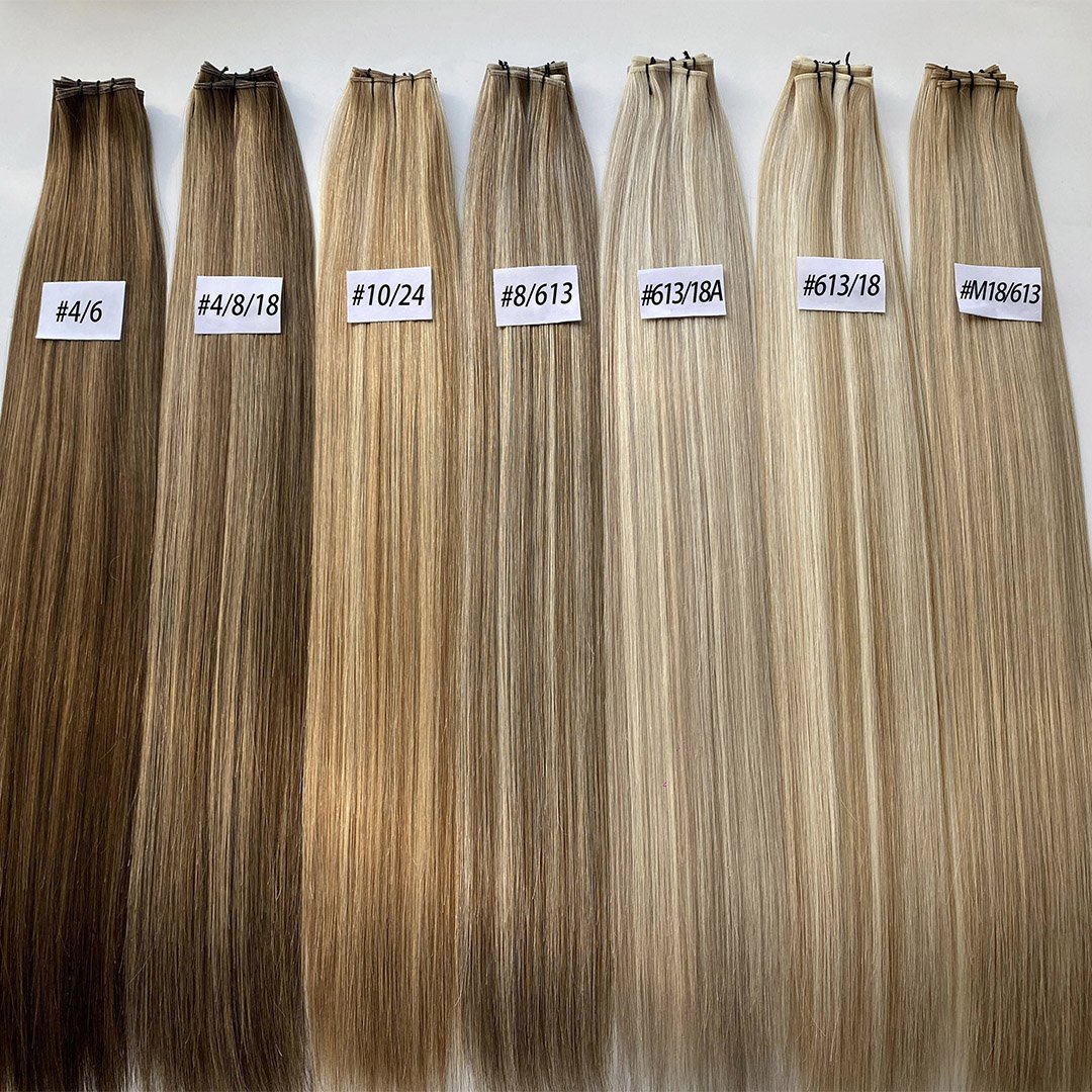 2024 New Weft Popular Seamless Remy Genius Hair Hand Tied Weft Invisible Human Hair Extensions
