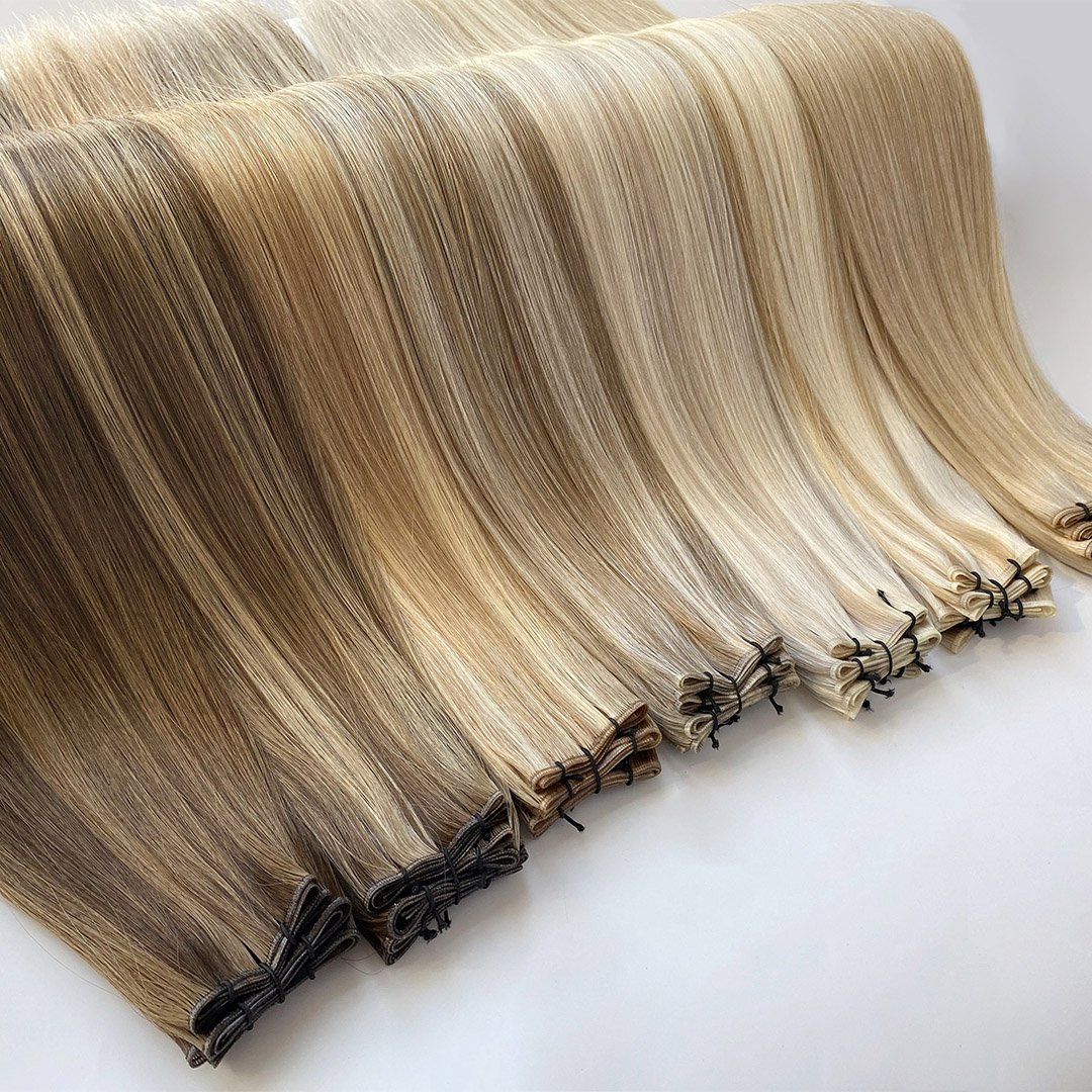 2024 New Weft Popular Seamless Remy Genius Hair Hand Tied Weft Invisible Human Hair Extensions