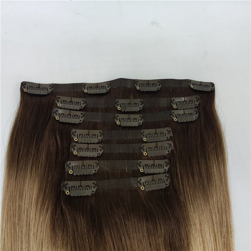 New arrival pu clips in human hair extensions hanger