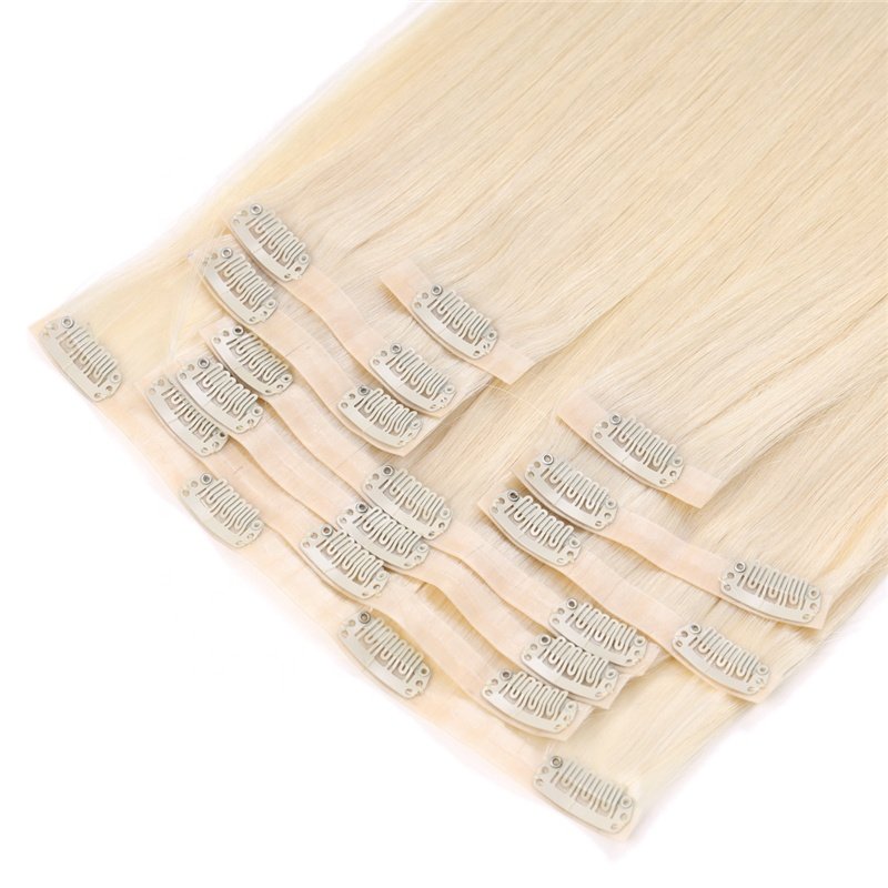 Factory hot sale raw hair seamless clip ins in factory Price clips in human hair extensions