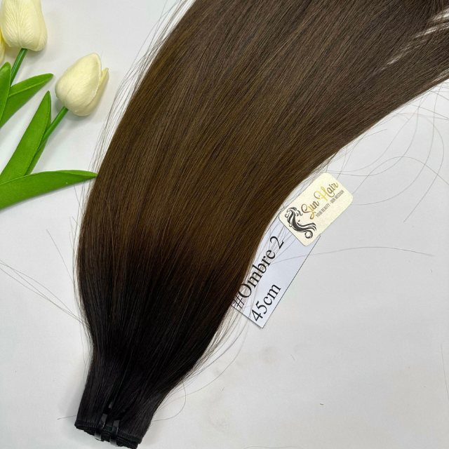 Wholesale Hot Fashionable Ombre #T4/27 Color Natural Straight Super Double Drawn Weft Hair 100% Human Hair Extensions