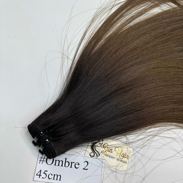Wholesale Hot Fashionable Ombre #T4/27 Color Natural Straight Super Double Drawn Weft Hair 100% Human Hair Extensions
