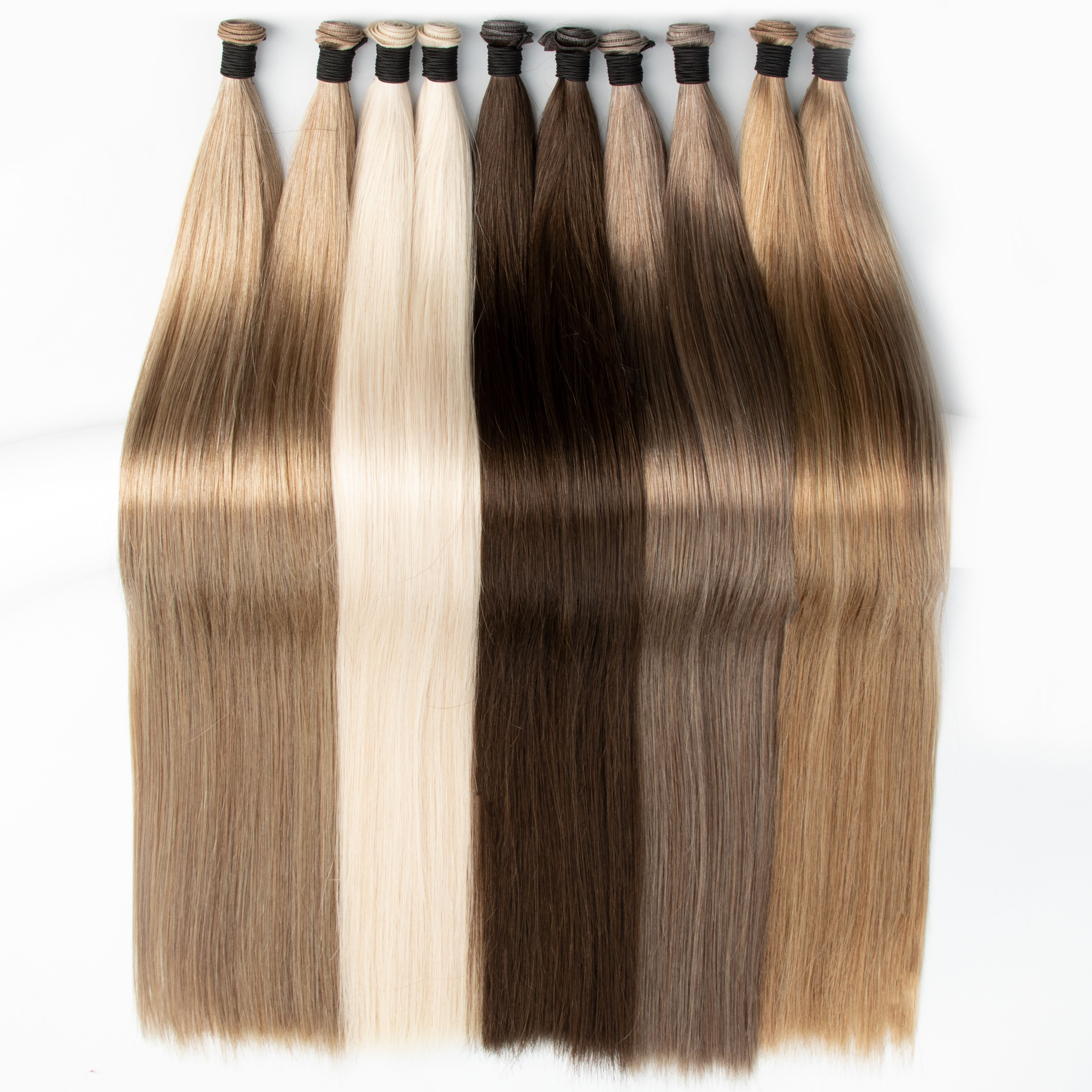 Unprocessed Super Double Drawn 100% Russian Human Hair Extensions Invisible Genius Weft Full Cuticle Aligned Genius Hair Weft