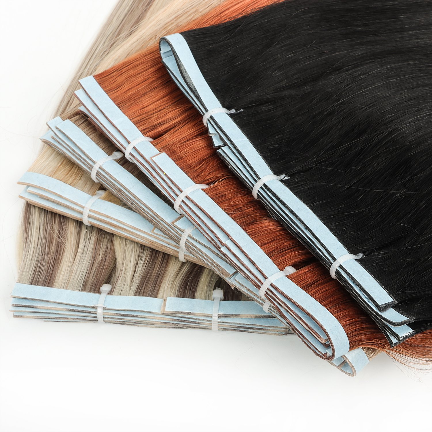 Unprocessed Double Drawn 7 Pieces Double Side Tape ins Human Hair Extensions Remi Invisible Russian Hair Tape Hair Extensions