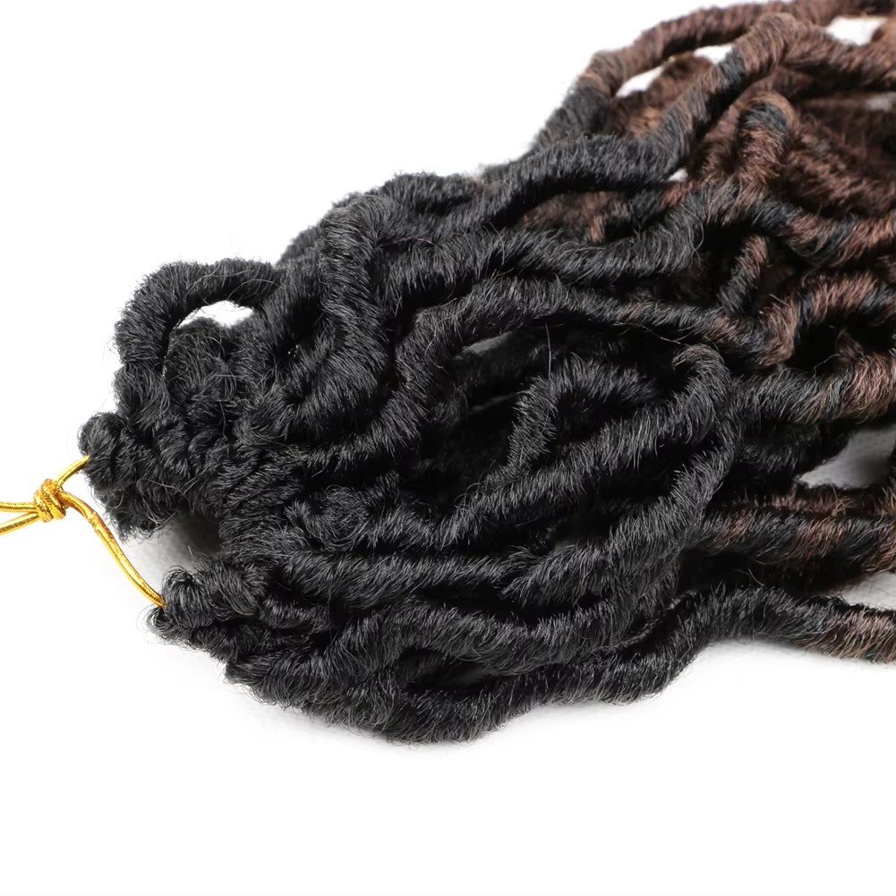 New Goddess 18 inches Gypsy Locs Crochet Braids With Curly Ends Synthetic Ombre Braids Hair Extensions Afro Wavy Dreadlocks