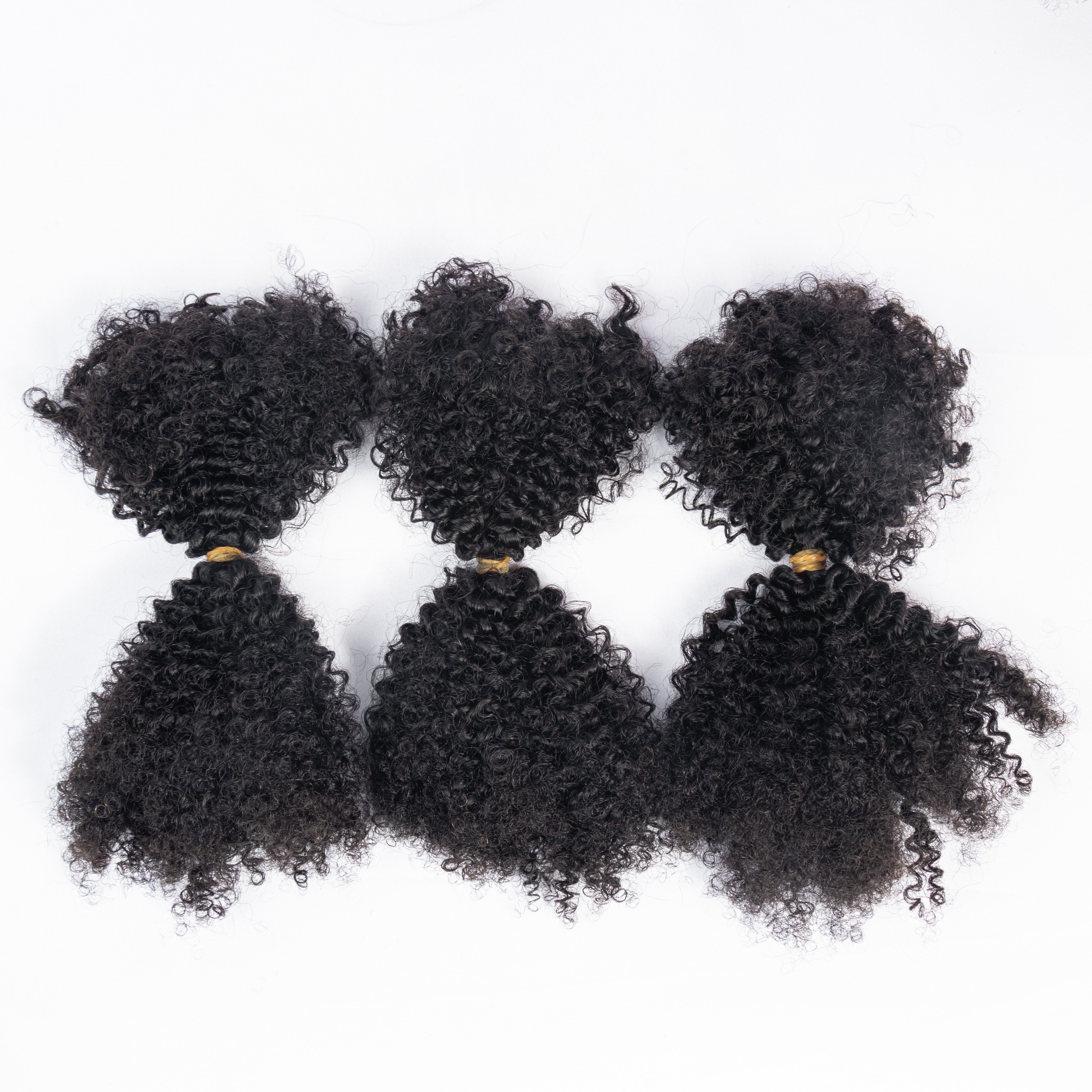 Cheap Afro Kinky Curly Human Hair Afro Kinky Curly Bulk Hair Natural Black For Braiding 30g 10A Grade