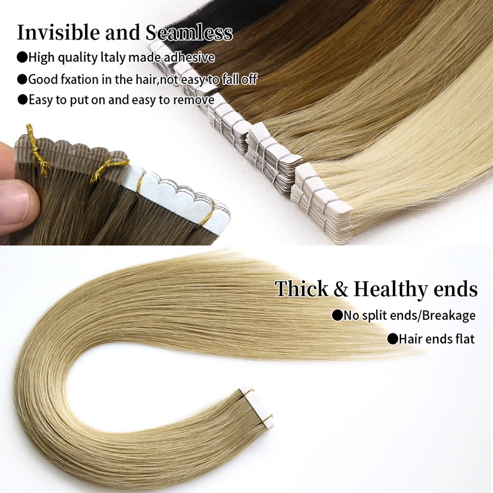 Wholesale Tape in Human Hair Extensions Double Sides Virgin Cuticle Invisible Tape Ins Extensions Raw Hair