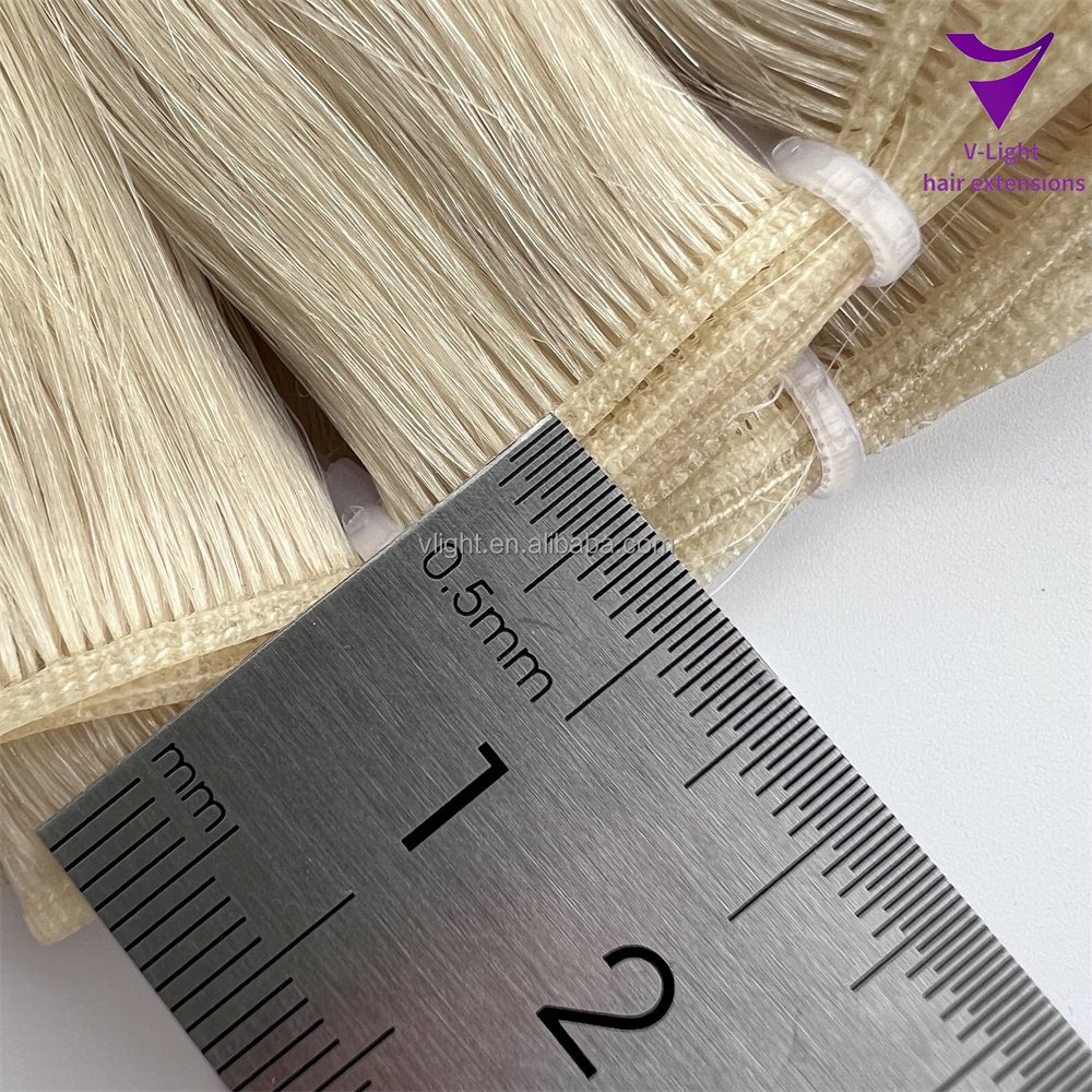 2024 Hot Selling Russian Double Drawn Balayage Color Curly Natural Wave Invisible Genius Weft Human Hair Extension