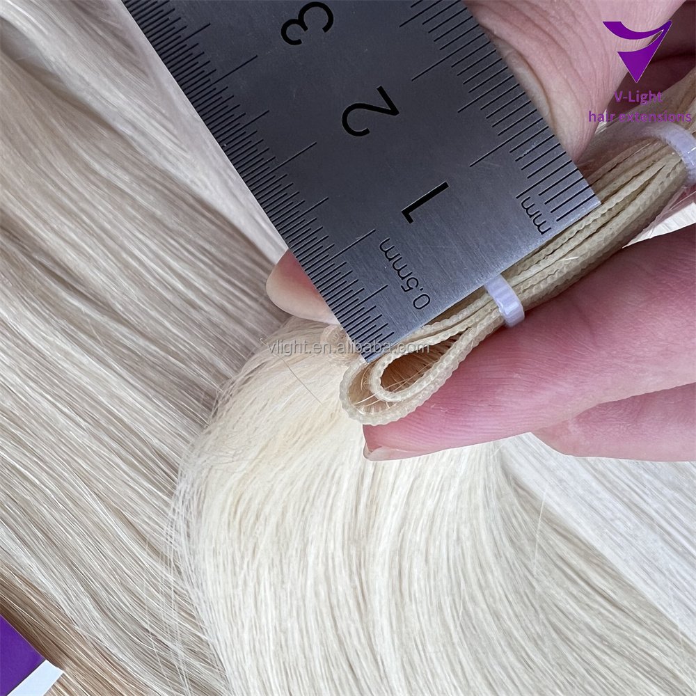 2024 Hot Selling Russian Double Drawn Balayage Color Curly Natural Wave Invisible Genius Weft Human Hair Extension