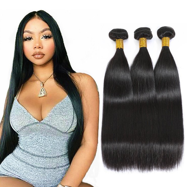 10A 12A Peruvian Straight Hair Weave Bundles, Natural Color Cuticle Aligned Virgin Peruvian Human Hair Extensions