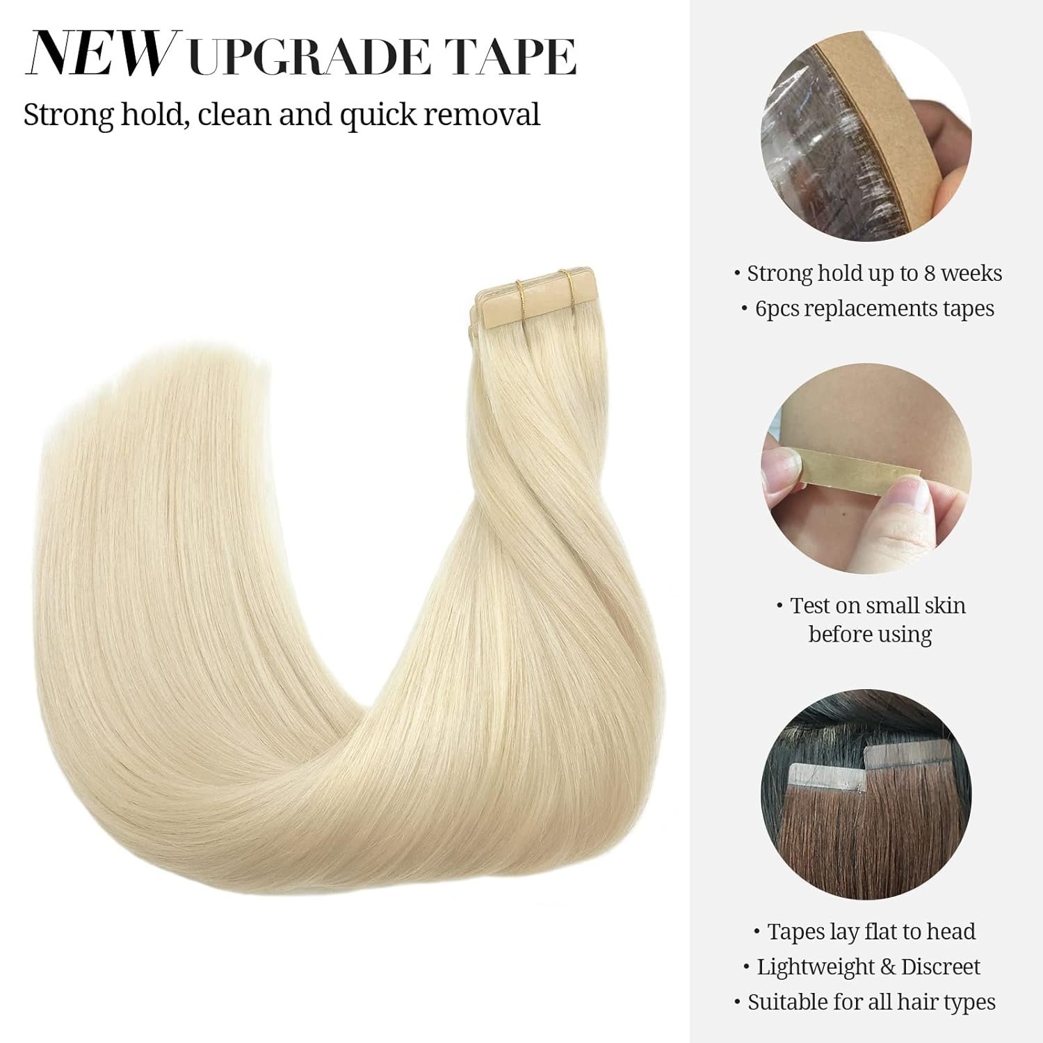Salon Quality Russian Double Drawn Hair European Remy Virgin Cuitlce Blonde Ombre Tape In Human Hair Extension