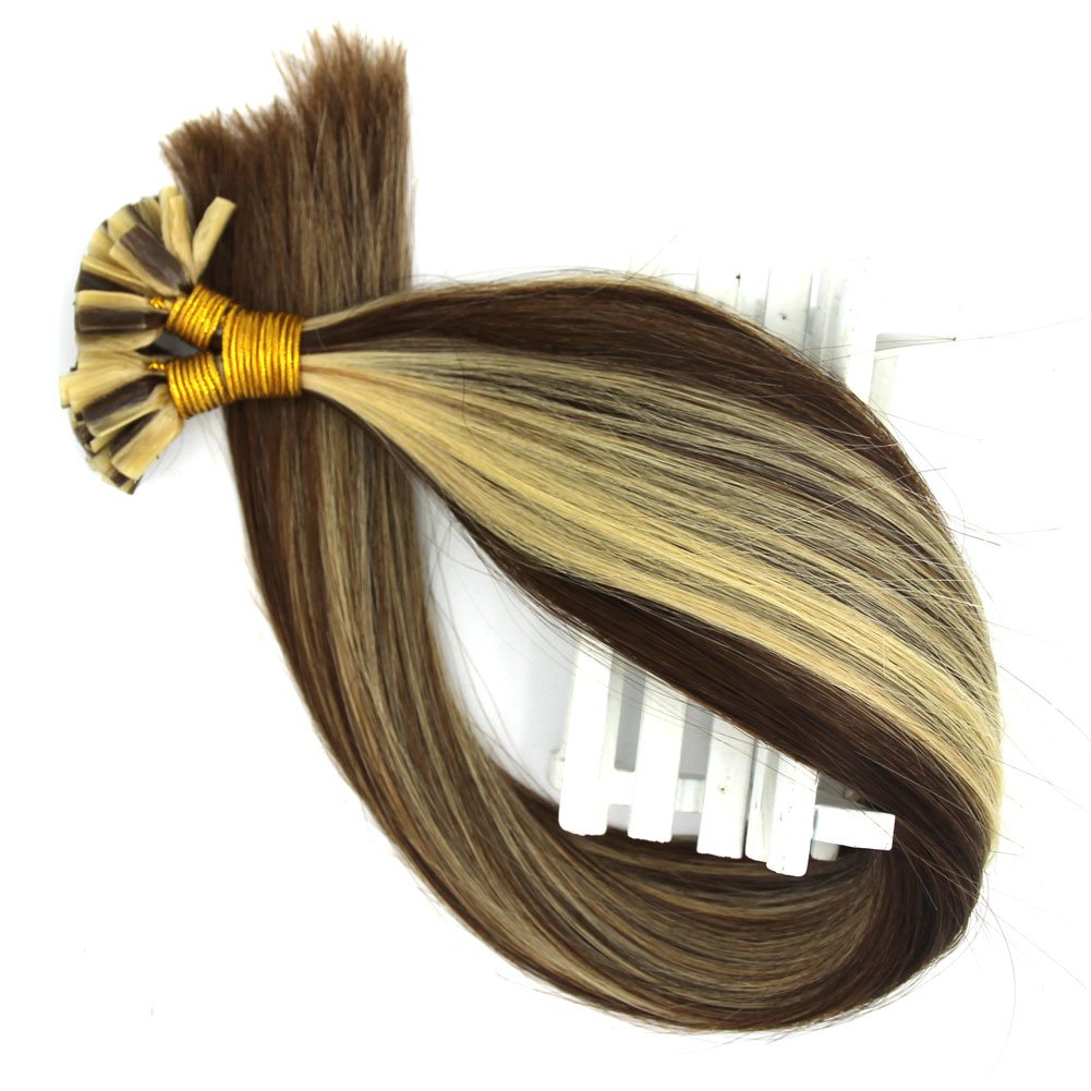 16-22 Inch 1g/s 50strands U Tip Real 9A Remy Human Hair Extensions Nail Tip Keratin Hair Extensions Natural Double 50g Pack