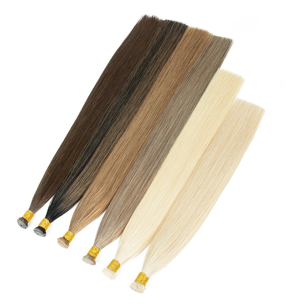 Russian Thin Invisible Genius Weft Hair Extensions 12A Double Drawn Virgin Genius Weft Human Hair Extensions