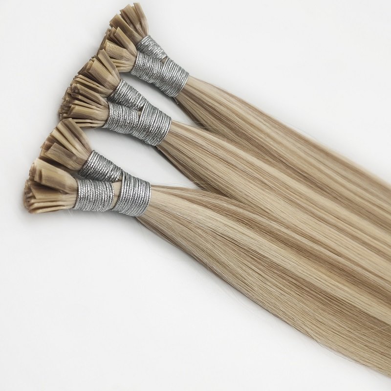 Best Quality Double Drawn Russian Remy Cuticle Aligned Italy Keratin Flat Tip Human Hair Extension Factory