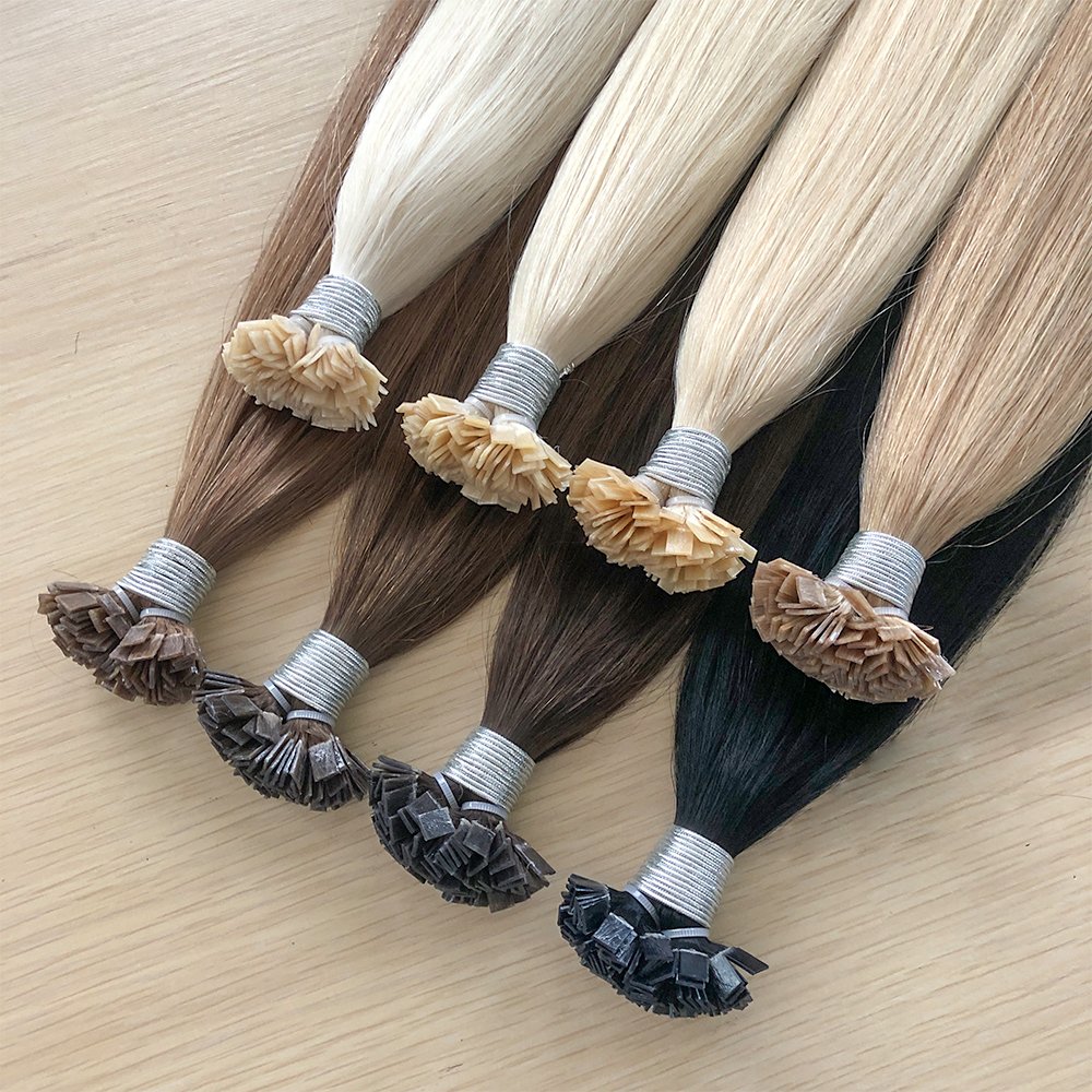 New Trending Bone Straight Flat Tip Hair Extension 100% Cuticle Aligned Virgin Remy Russian Hair Wholesale