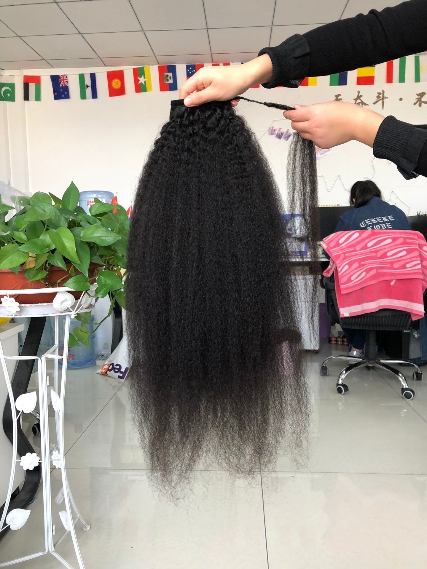 100% unprocessed brazilian remy virgin hair weave human hair drawstring ponytail hair extensions