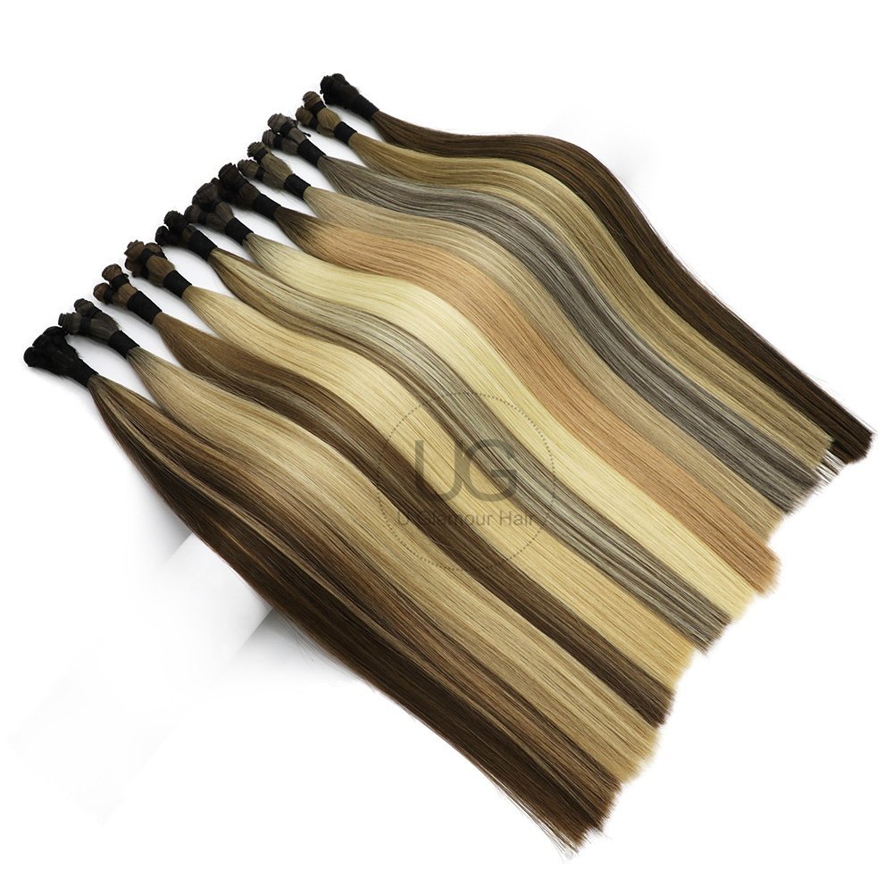 U Glamour Hair Unprocessed hair weft Human Hair extension Hand Tied Weft