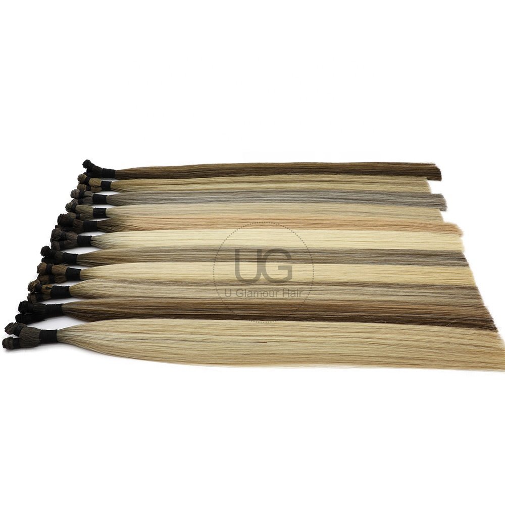 U Glamour Hair Unprocessed hair weft Human Hair extension Hand Tied Weft