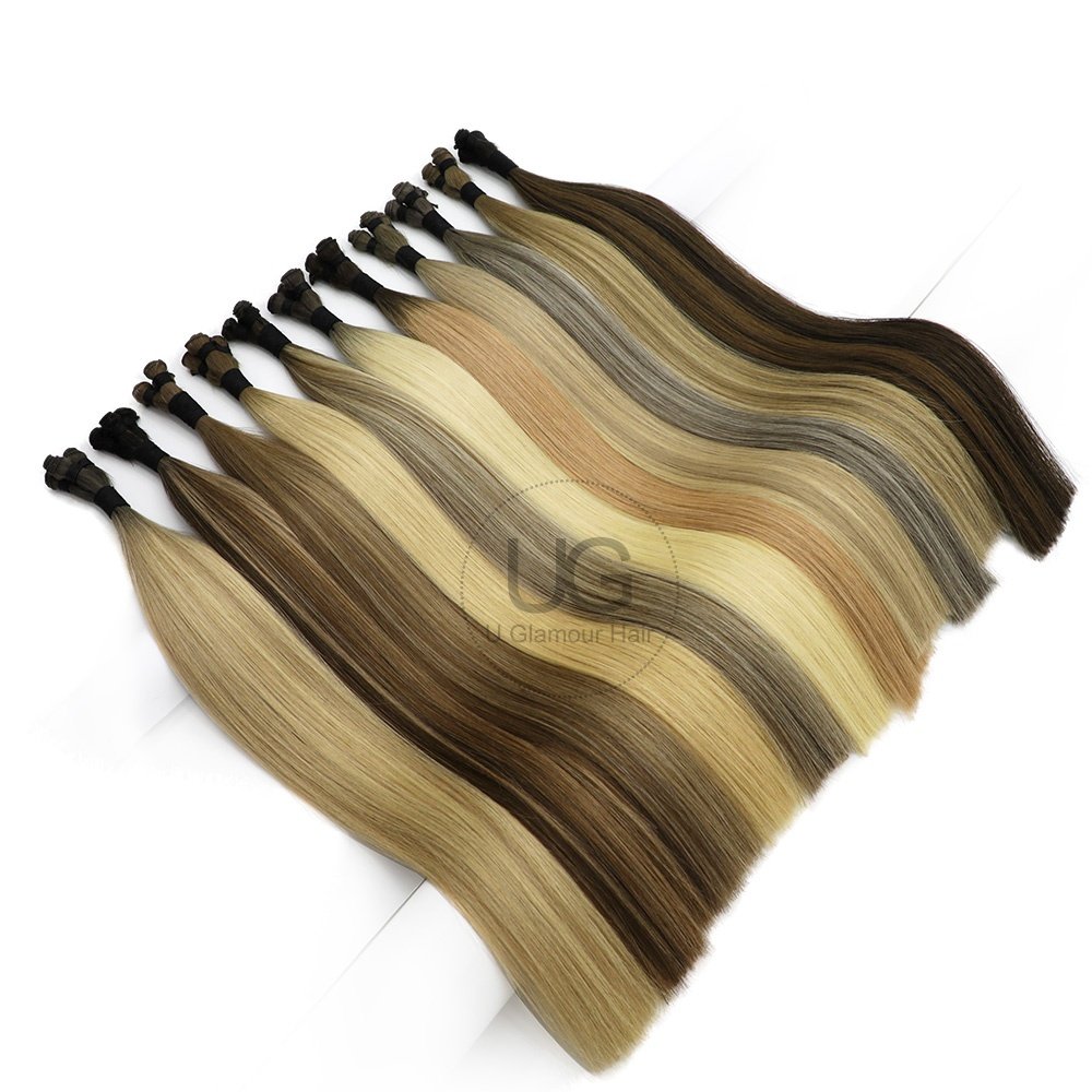 U Glamour Hair Unprocessed hair weft Human Hair extension Hand Tied Weft