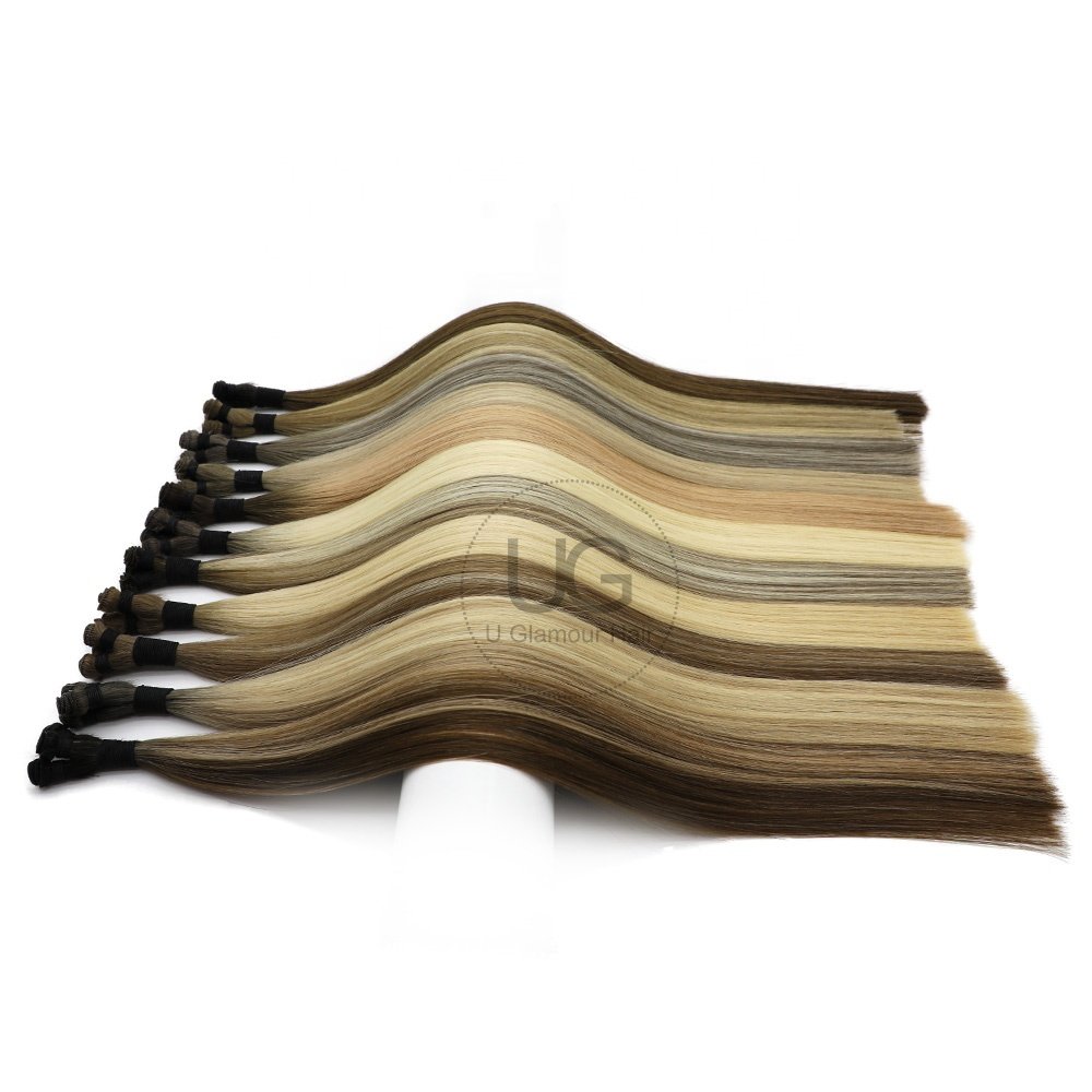 U Glamour Hair Unprocessed hair weft Human Hair extension Hand Tied Weft