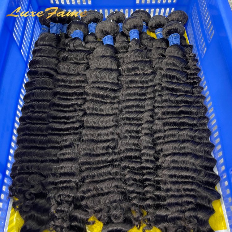 Luxefame Human Hair Bundles Raw Virgin Burmese Curly Hair Bundle,Pineapple Curly Wave Human Hair Extension For Black Women