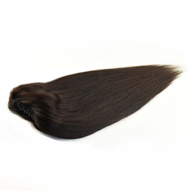 Factory Price Brazilian Women's Hairpiece Pony Tail Remy High Natural Color Long Human Hair Extensions Claw Clip Ponytail
