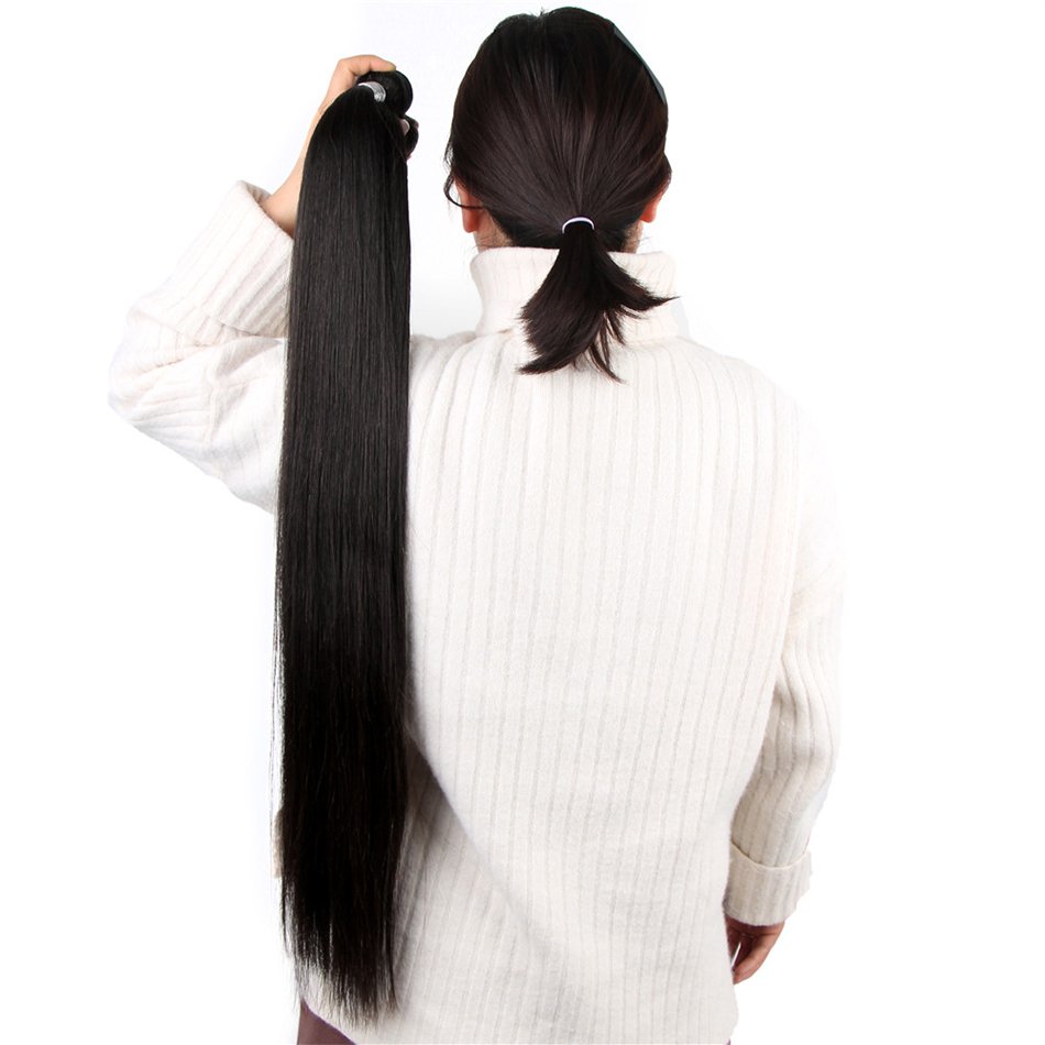 Bone Straight Human Hair Double Weft Bundles Human Hair Extension Wholesale Raw Brazilian Cuticle Aligned Human Hair Bundles