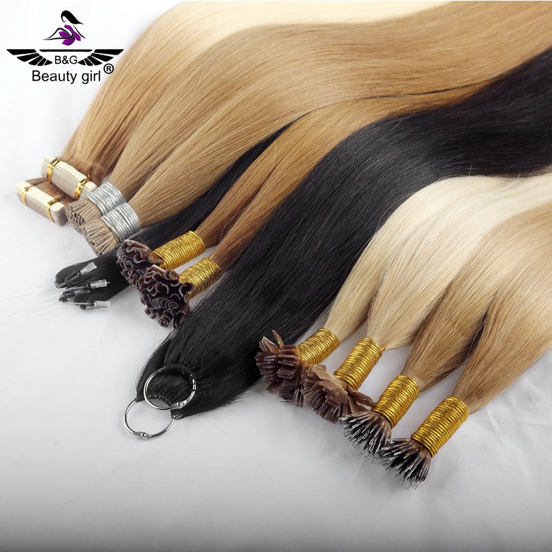 Raw Virgin Unprocessed Bonded Keratin Double Drawn I-Tip Cabello Natural 100% Real Russian I Tip Human Hair Extensions