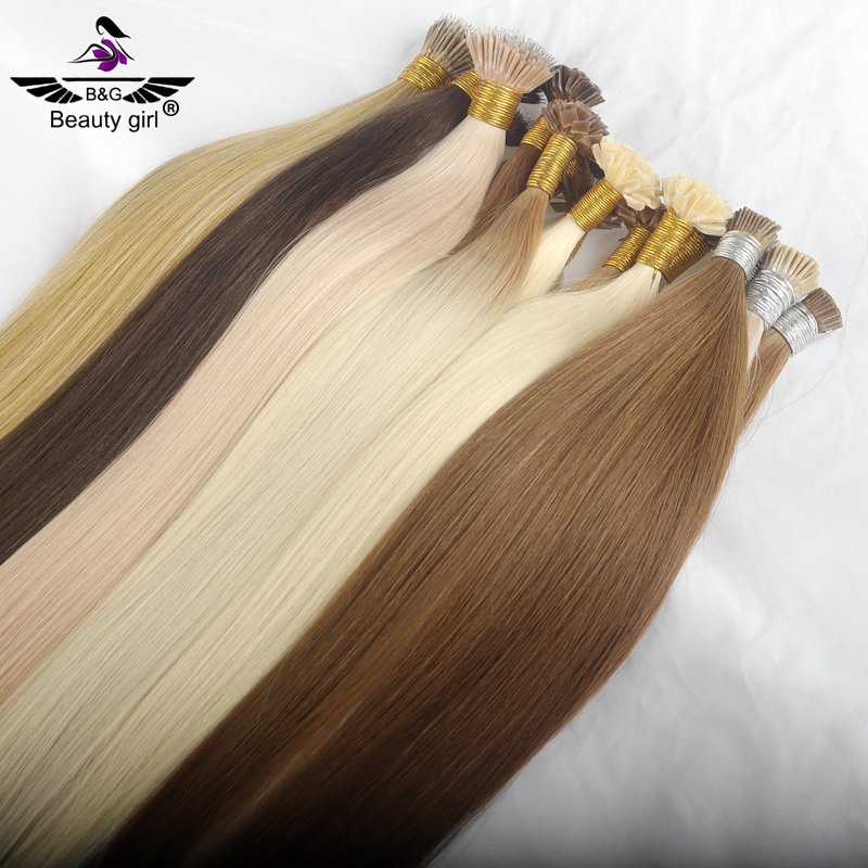 Raw Virgin Unprocessed Bonded Keratin Double Drawn I-Tip Cabello Natural 100% Real Russian I Tip Human Hair Extensions