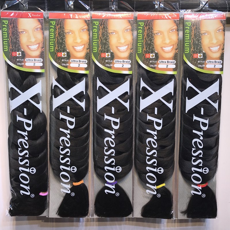Hot Selling high temperature Africa 82 inch pression hair braiding extensions synthetic hair braid wigs