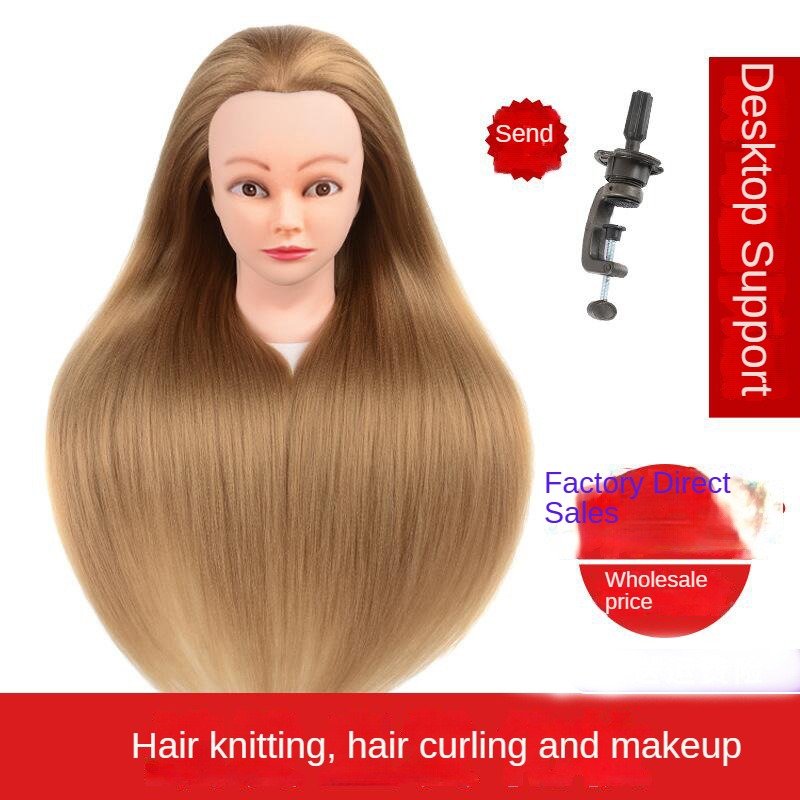 Factory Price Wholesale Hairdressing Mannequin Head Simulation Doll Hairstyle Hairdressing Model Head Up-Do Braided Hair Makeup