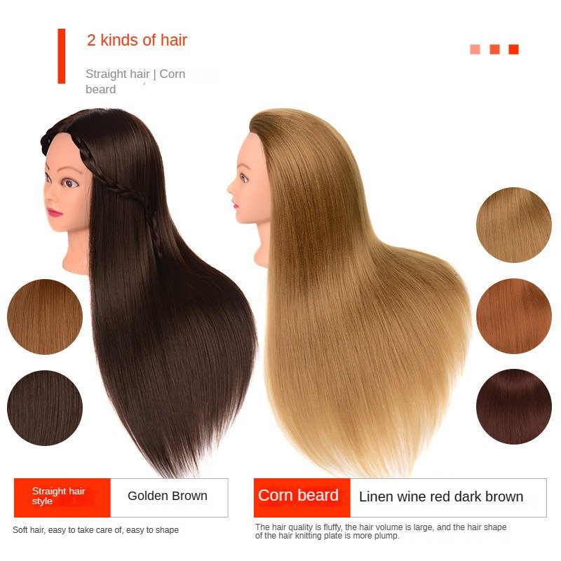 Factory Price Wholesale Hairdressing Mannequin Head Simulation Doll Hairstyle Hairdressing Model Head Up-Do Braided Hair Makeup