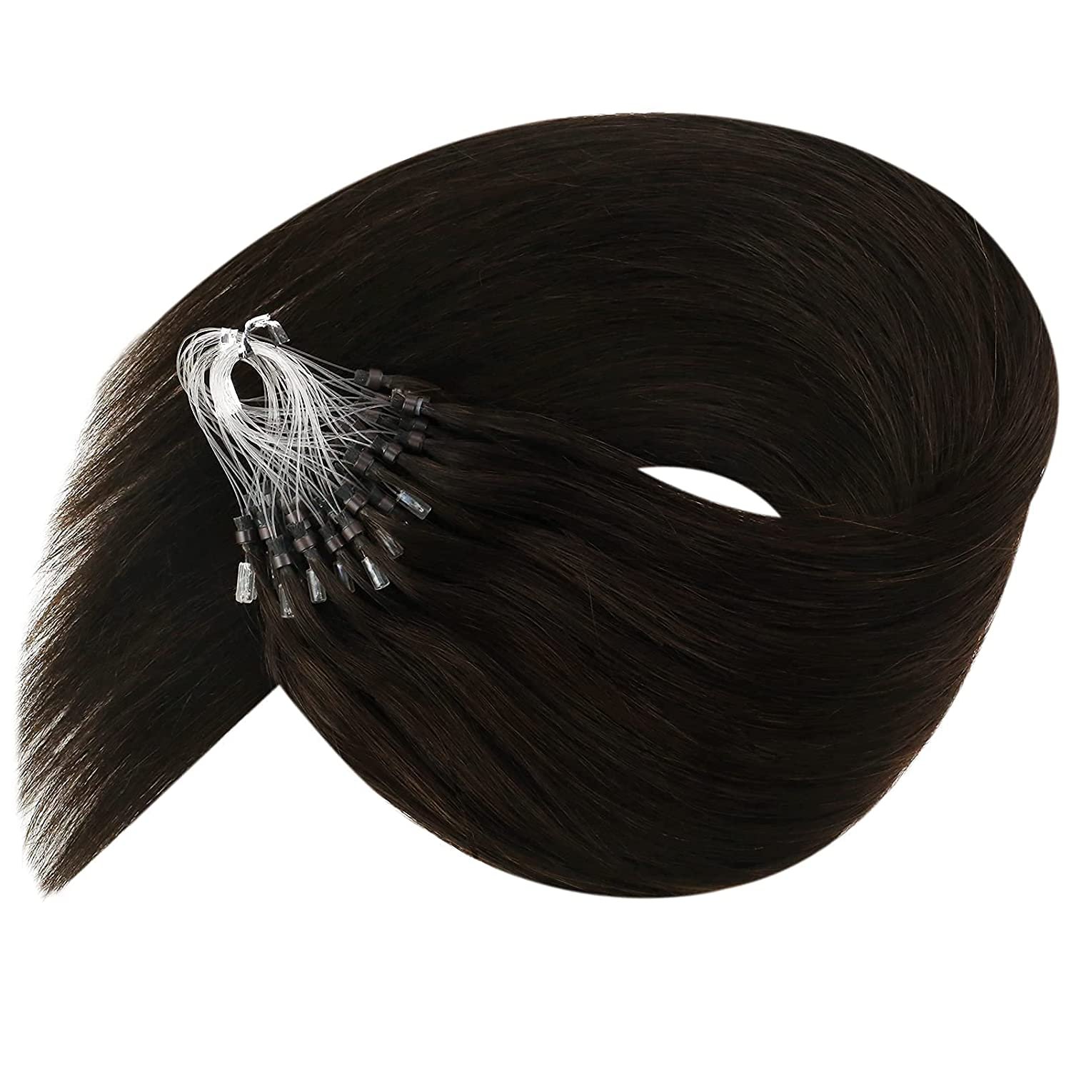Double drawn virgin russian human remy straight loop hair extension micro ring hair Micro Loop Ring Human Hair Extensions