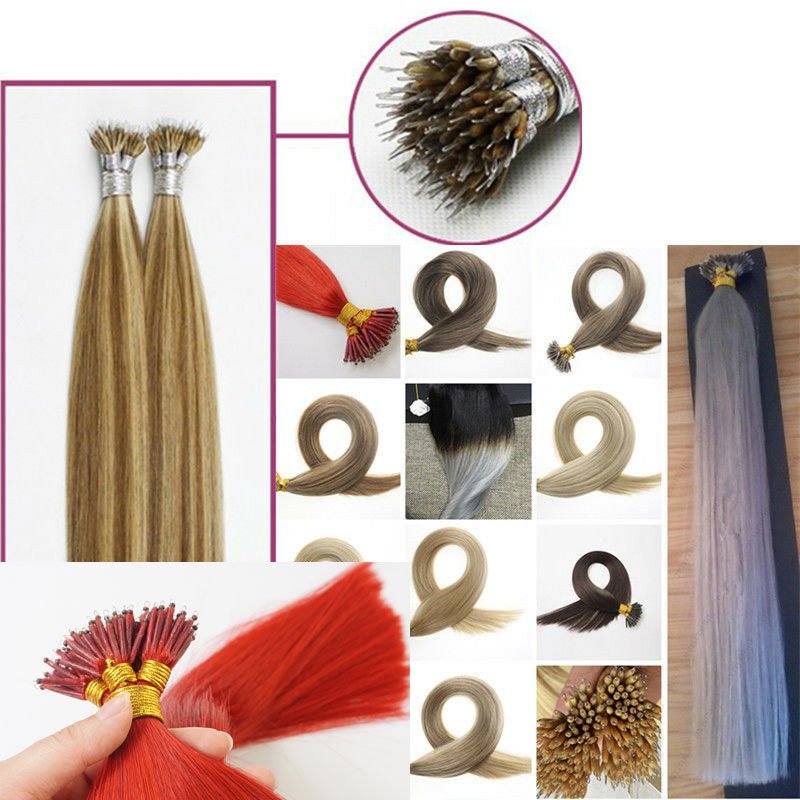 14-24"50s 1g/s ombre Remy Real Human Hair Extensions Straight Nano micro ring human hair extension