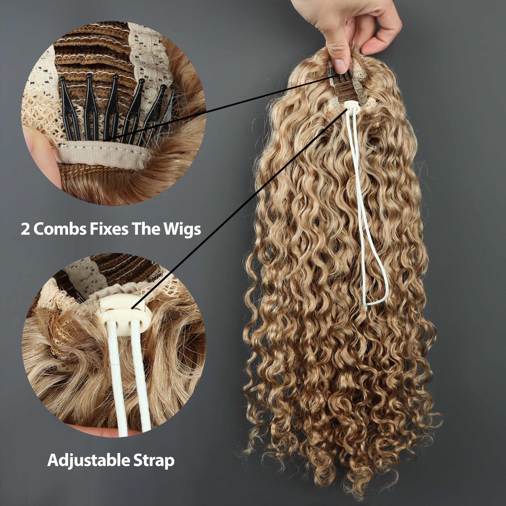 New Fashion Drawstring Ponytail Cuticle Aligned Brazilian Remy Human Hair Water Wave Ponytail Hair extensions