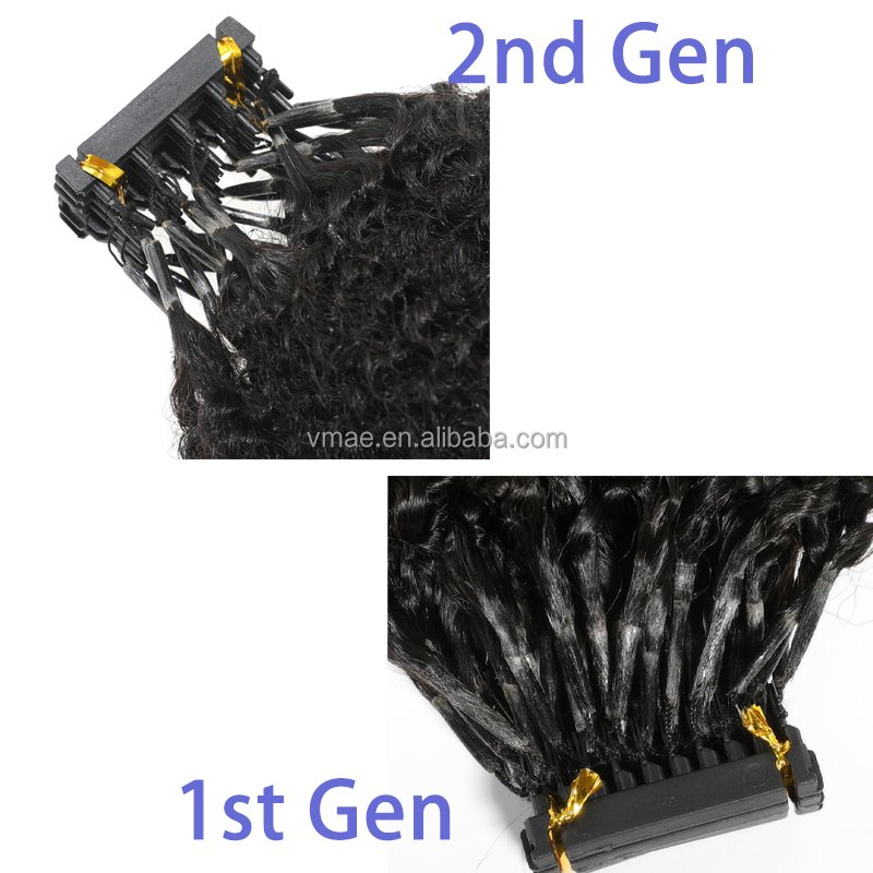 VMAE Virgin Remy Brazilian Cuticle Aligned 6D Hair Extension Machine Afro Kinky Curly 6D Human Hair Extensions