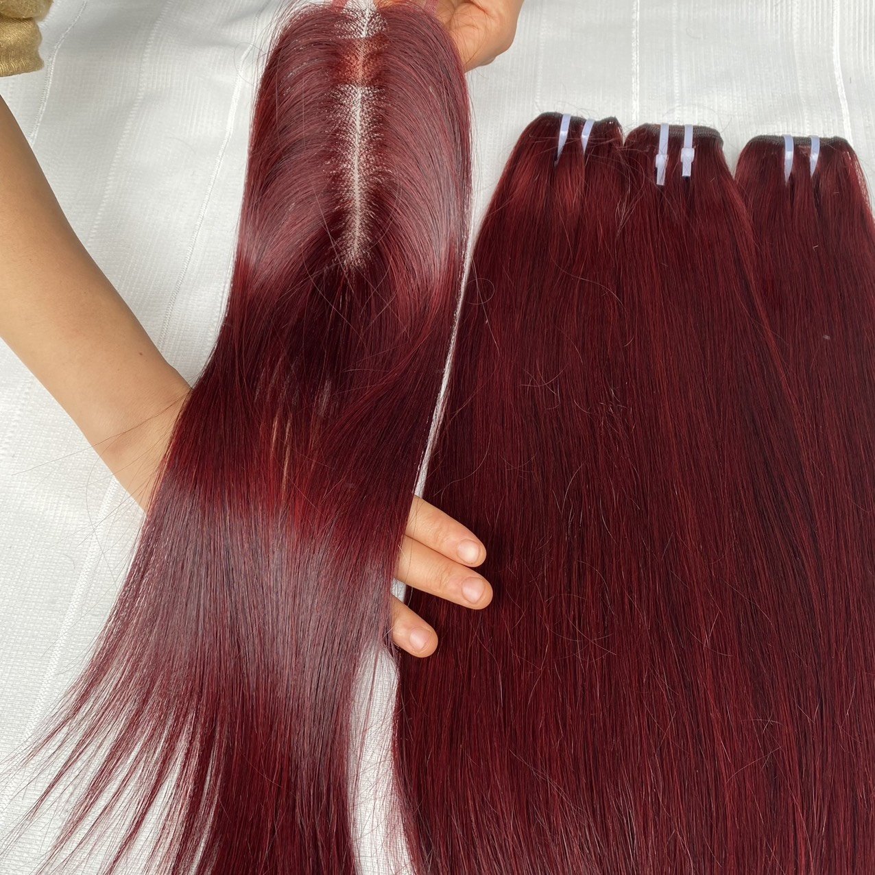 Hot Selling 100% Virgin Raw Human Hair Extensions Weft Flat Weft Hair Bundles for Black Women with Private Label