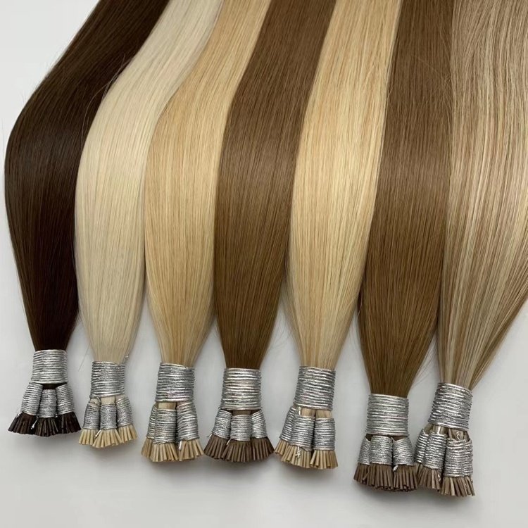 I Tip Wholesale Double Drawn Italian Pre bonded Hair Extensions European Virgin Keratin I Tip Human Hair Extension