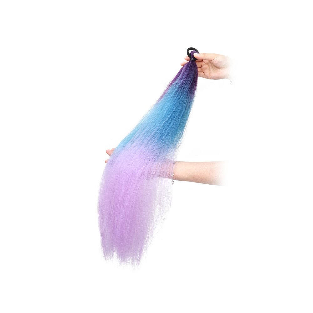 High Temperature Silk Ponytail Colored Dirty Braids Hair Extension Hairpiece For Braids
