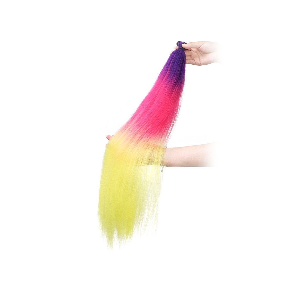 High Temperature Silk Ponytail Colored Dirty Braids Hair Extension Hairpiece For Braids