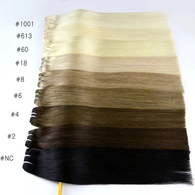 100 g/piece Cuticle Aligned Russian Virgin Hair Weft Extensions 22" Straight Human Hair Double Machine Weft Hair Extensions