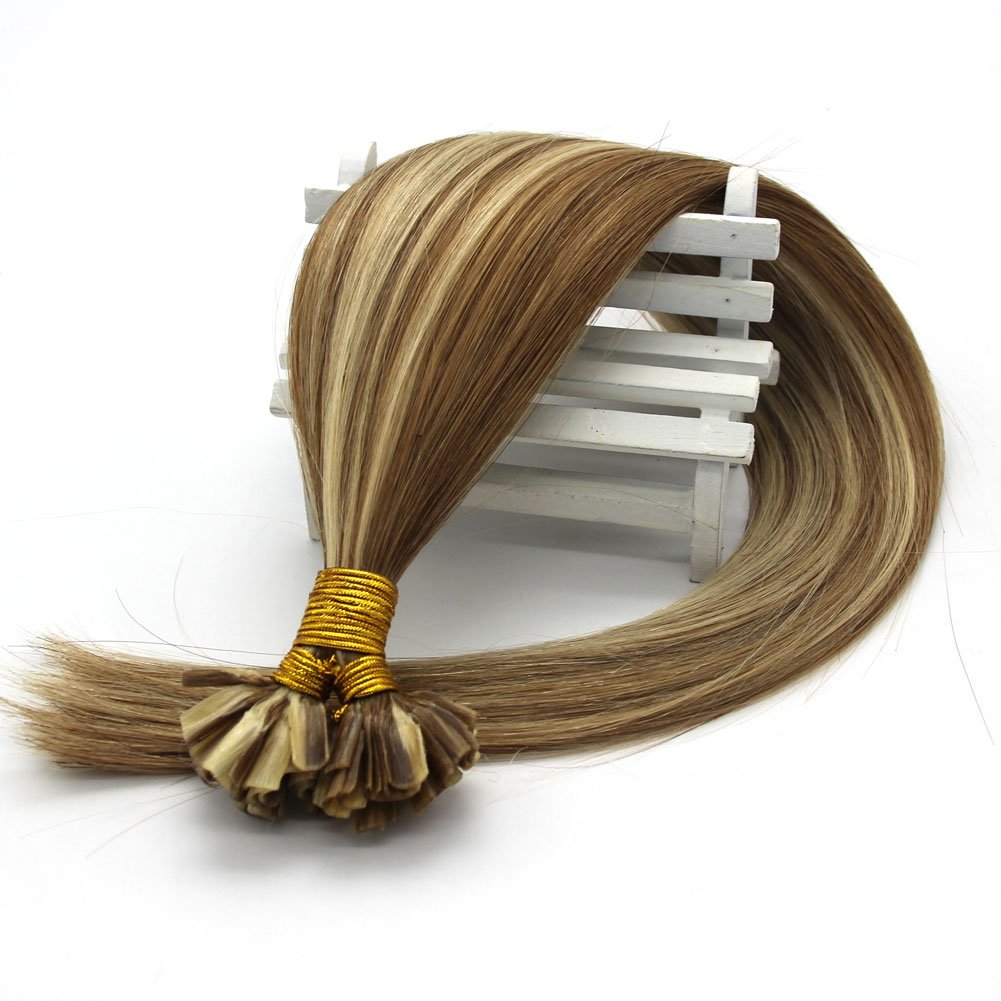 16-22" 1g/s 50s 50g/bag Pre-Bonded Remy HUman Hair Keratin Prebonded U Tip Hair Extensions