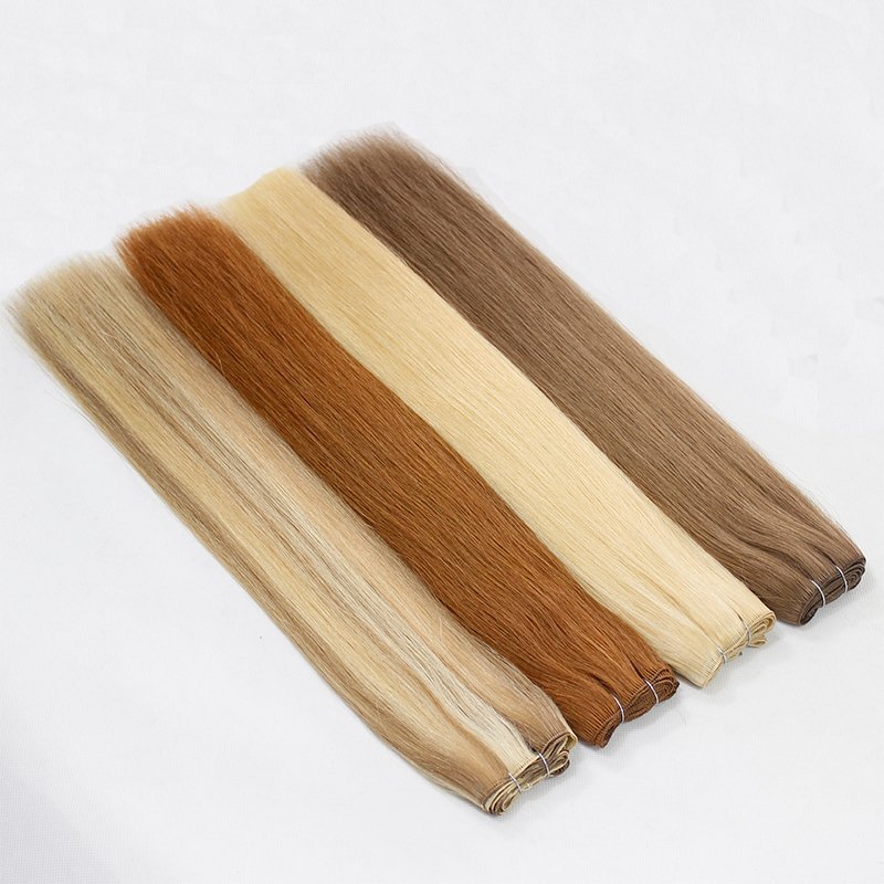 New Invisible And Seamless Hair Weft Double Drawn Cuticle Intact Russian Remy Human Hair Hand-tied Weft Hair Extensions