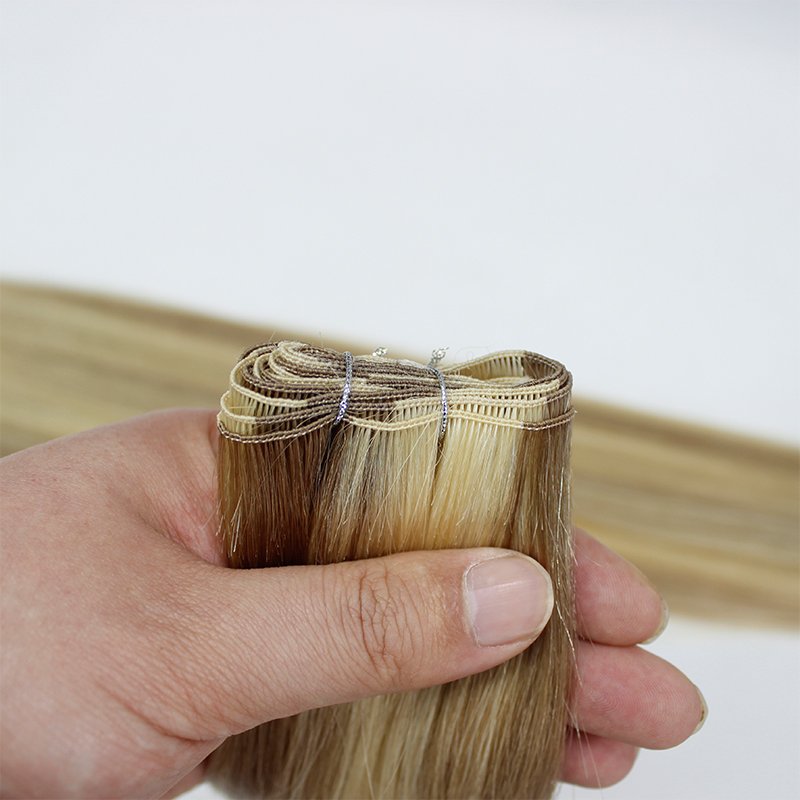 New Invisible And Seamless Hair Weft Double Drawn Cuticle Intact Russian Remy Human Hair Hand-tied Weft Hair Extensions