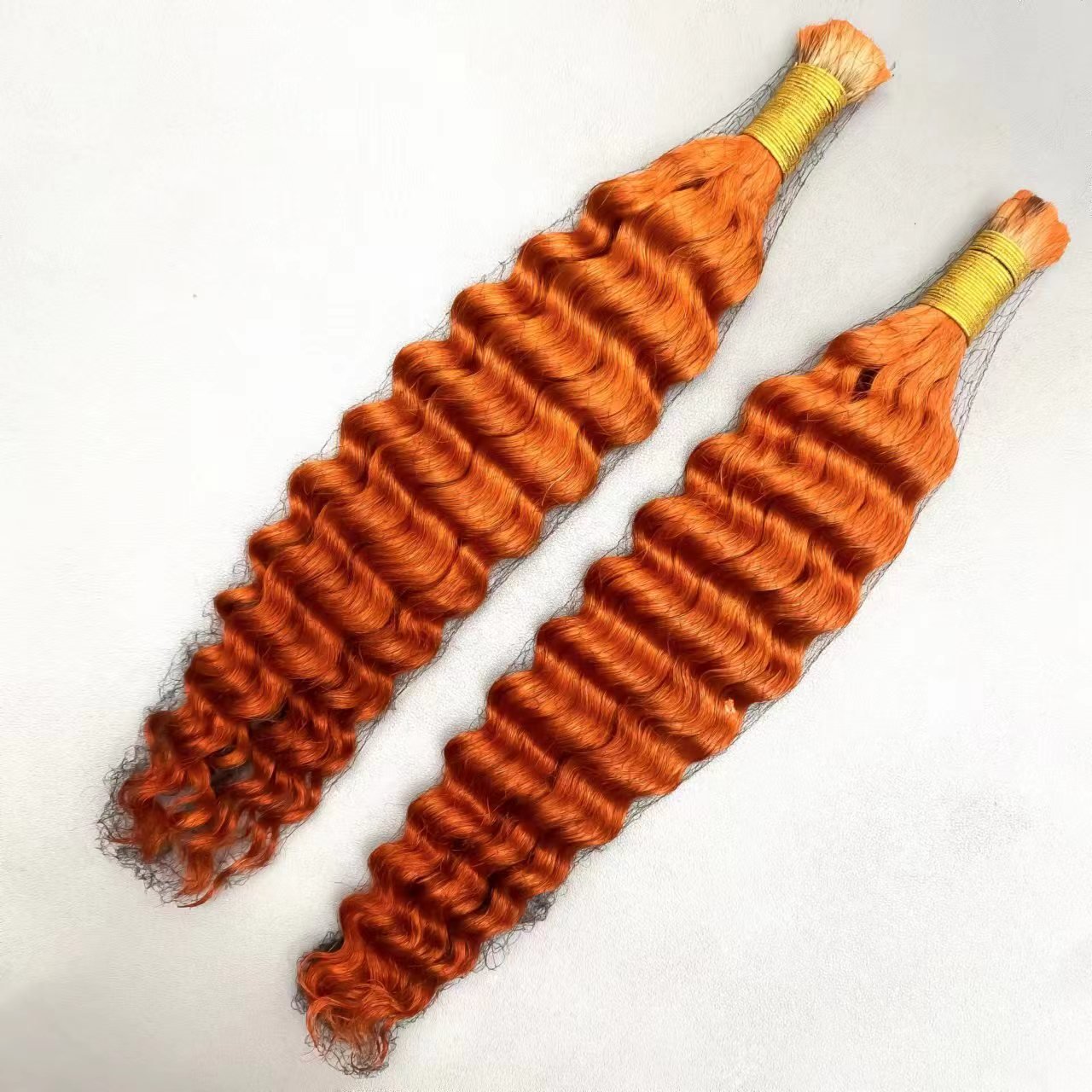 Ginger Hair Bulk Deep Wave 350 No Weft Virgin Hair Extension For Boho Braids Braiding Natural Hair Extension