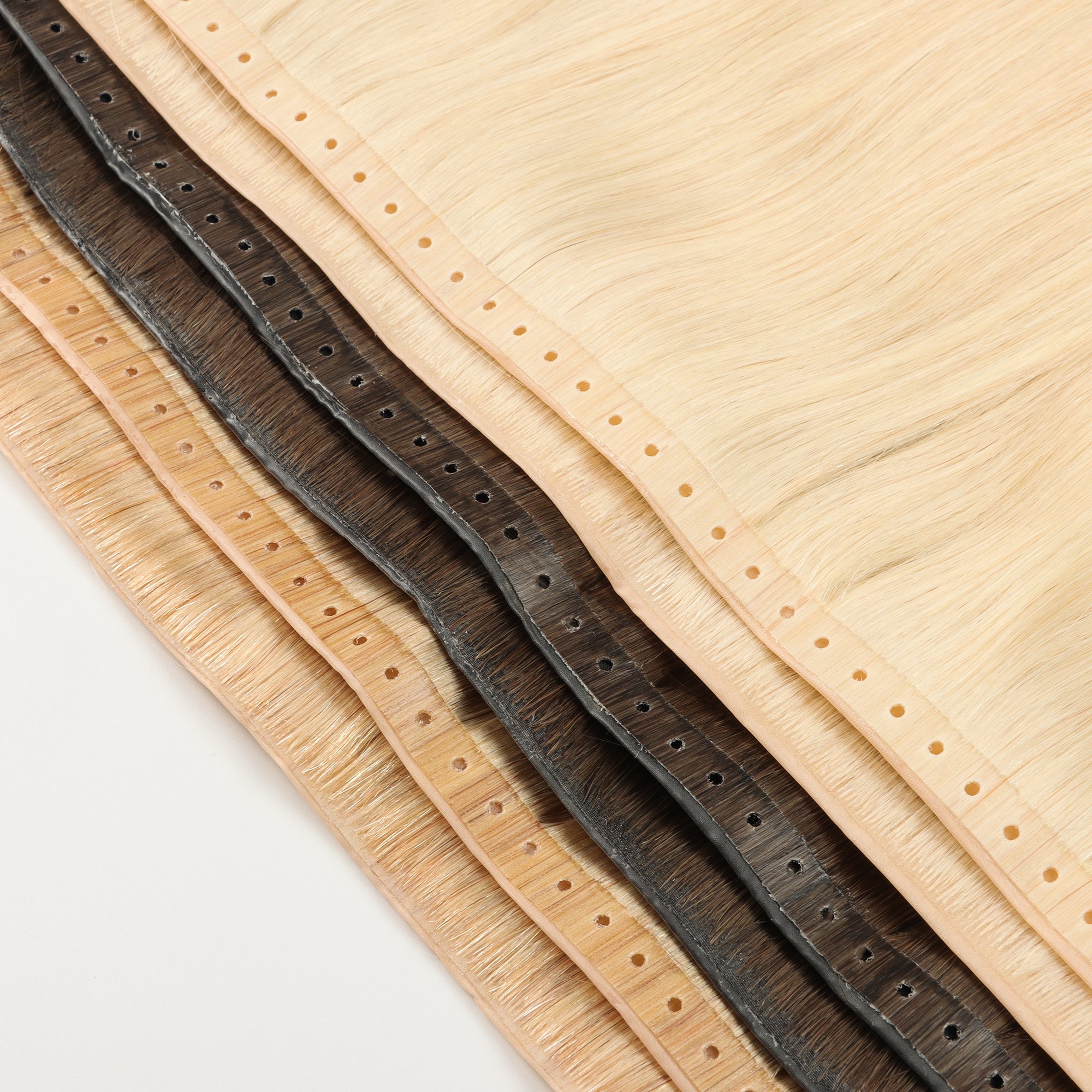 New Trend 12A Human Hair Extensions Invisible Hole Weft Hair Extension Double Drawn XO Invisible Weft